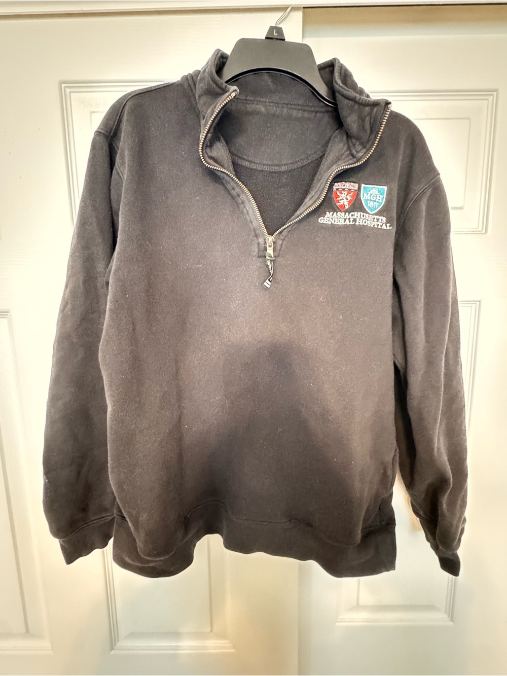 Black Half-Zip Pullover Sweatshirt